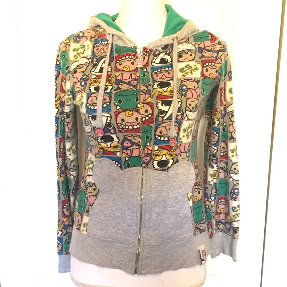 Tokidoki Hoodie With Charms & Bear Hood